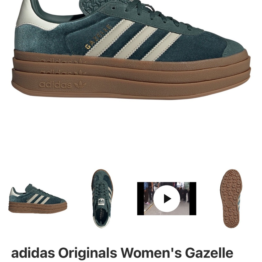 Adidas Women's Gazelle green and Brown Sneakers